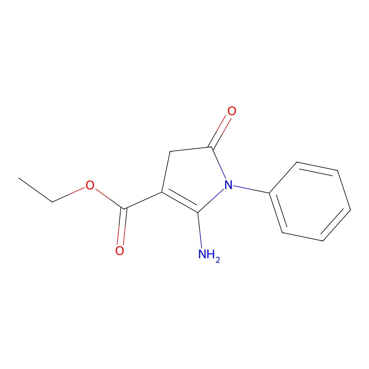 ethyl 2-amino-5-oxo-1-phenyl-4,5-dihydro-1H-pyrrole-3-carboxylate molecular structure, CAS 379726-62-2