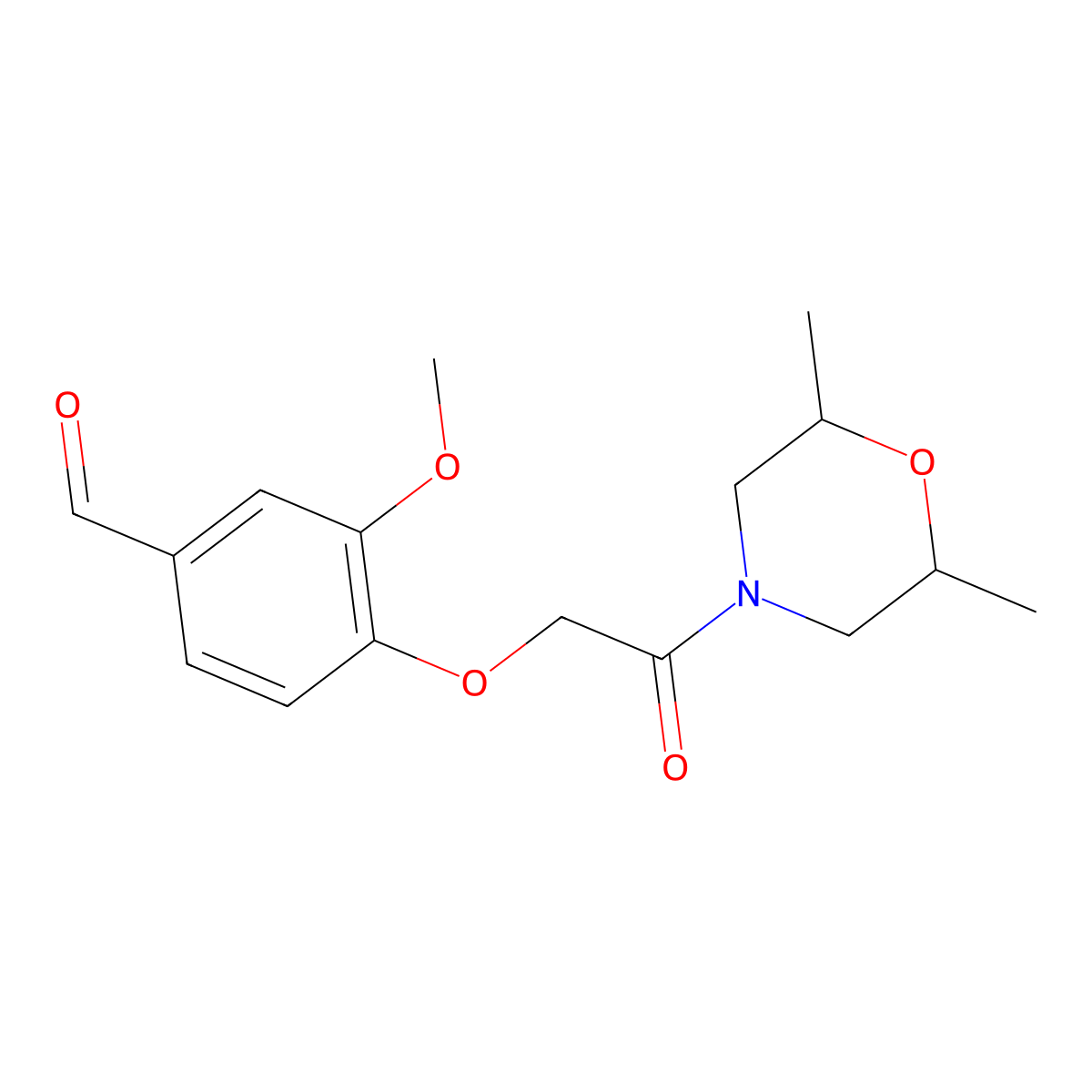 4-[2-(2,6-Dimethylmorpholin-4-yl)-2-oxoethoxy]-3-methoxybenzaldehyde molecular structure, CAS 379726-78-0
