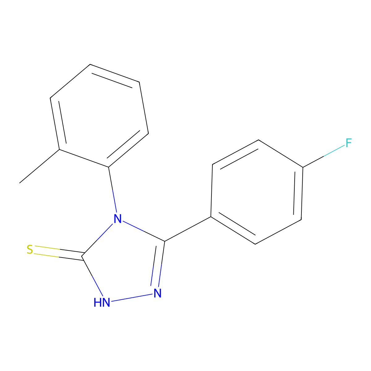 5-(4-fluorophenyl)-4-(2-methylphenyl)-4H-1,2,4-triazole-3-thiol molecular structure, CAS 379726-83-7