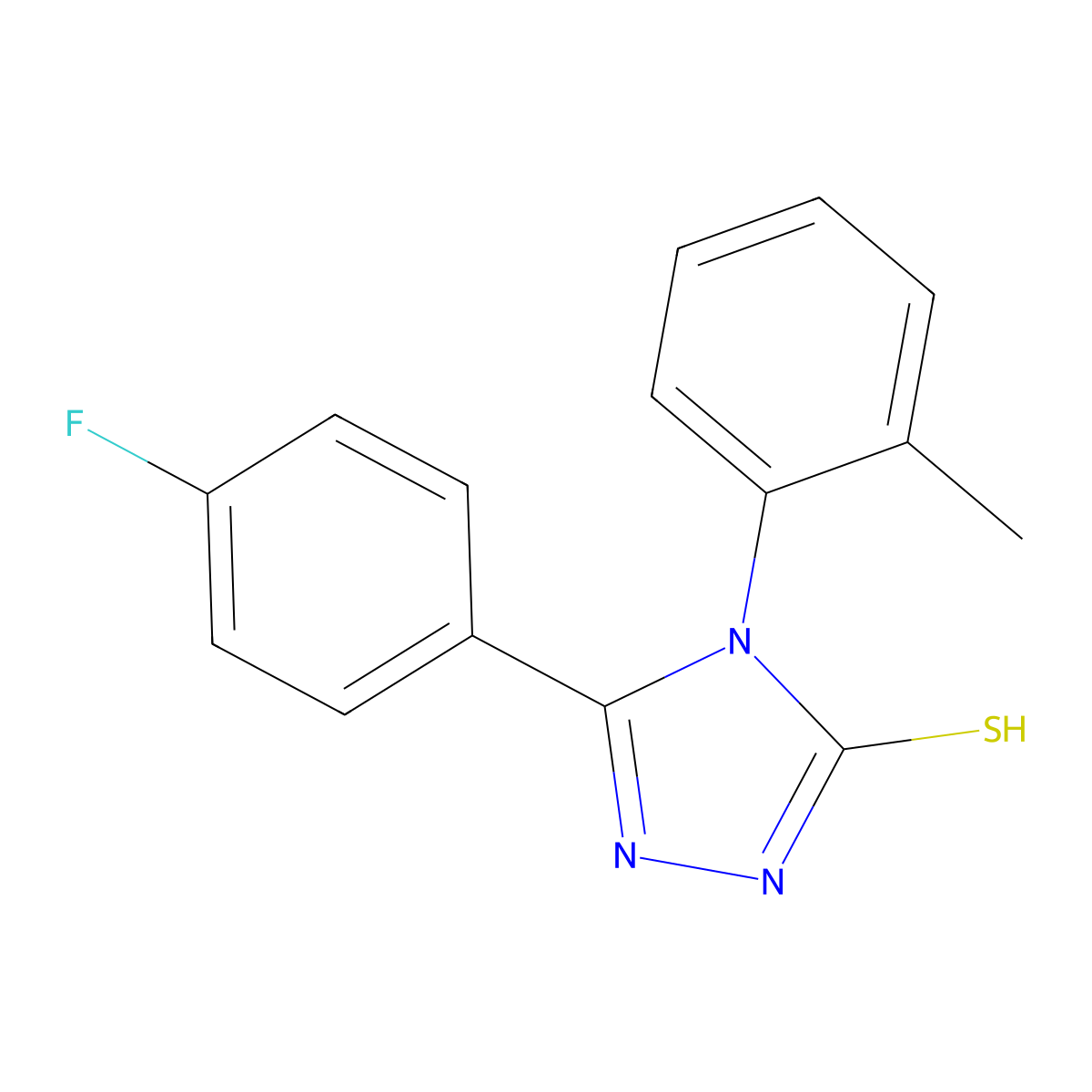 5-(4-fluorophenyl)-4-(2-methylphenyl)-4H-1,2,4-triazole-3-thiol molecular structure, CAS 379726-83-7