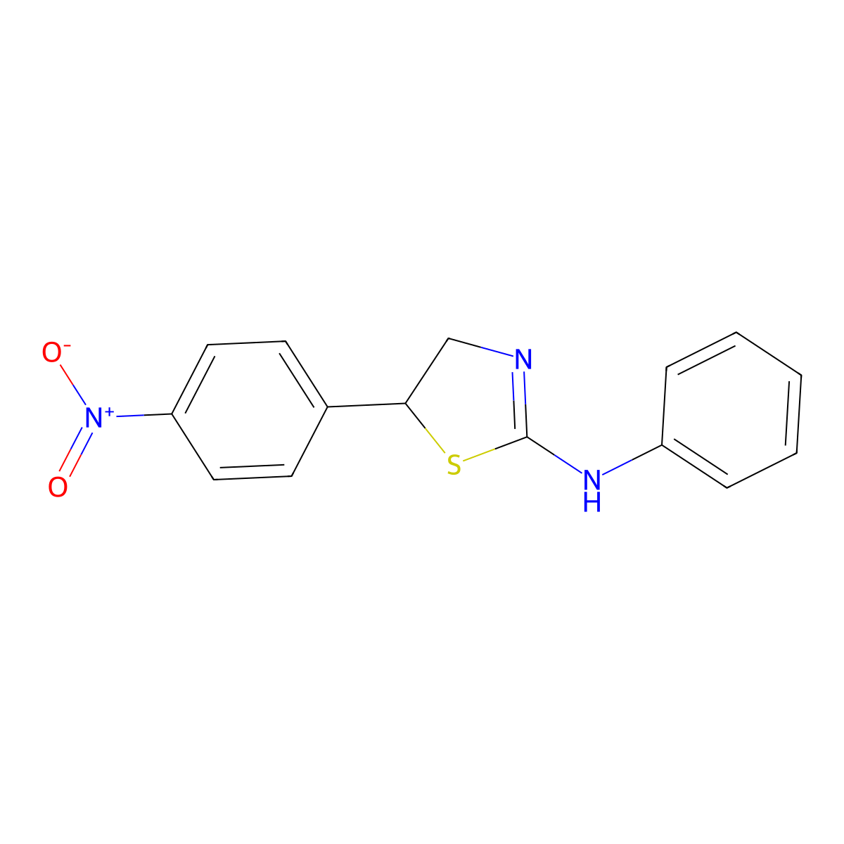 5-(4-nitrophenyl)-N-phenyl-4,5-dihydro-1,3-thiazol-2-amine molecular structure, CAS 379726-93-9