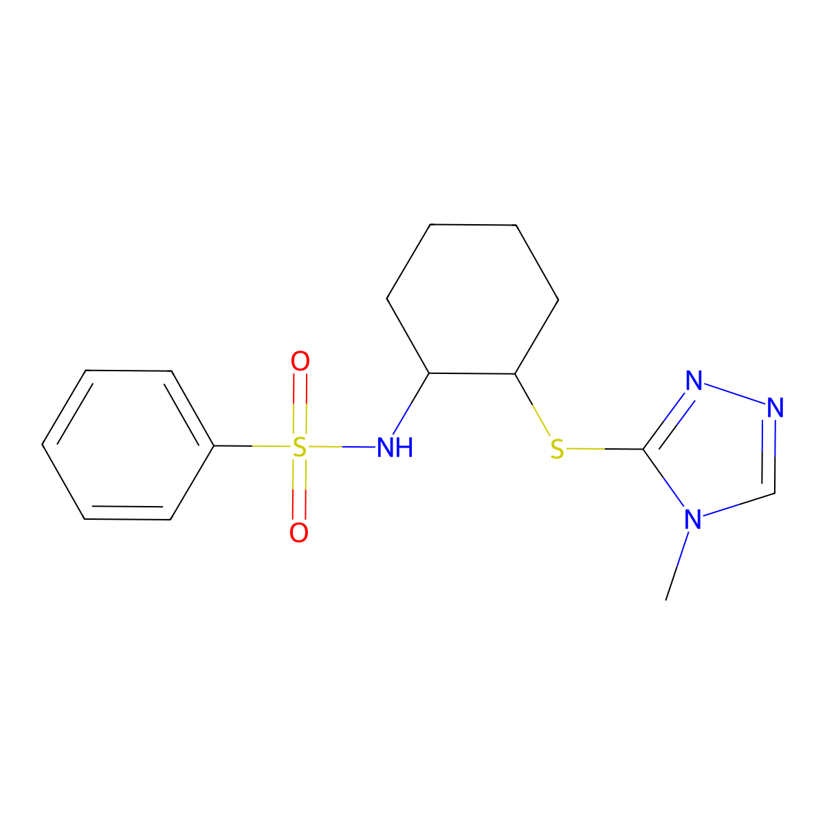 N-{2-[(4-methyl-4H-1,2,4-triazol-3-yl)sulfanyl]cyclohexyl}benzenesulfonamide molecular structure, CAS 379727-51-2
