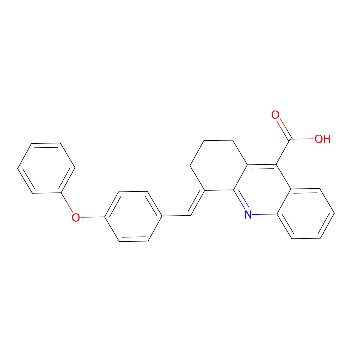 4-(4-Phenoxybenzylidene)-1,2,3,4-tetrahydroacridine-9-carboxylic acid molecular structure, CAS 379728-18-4