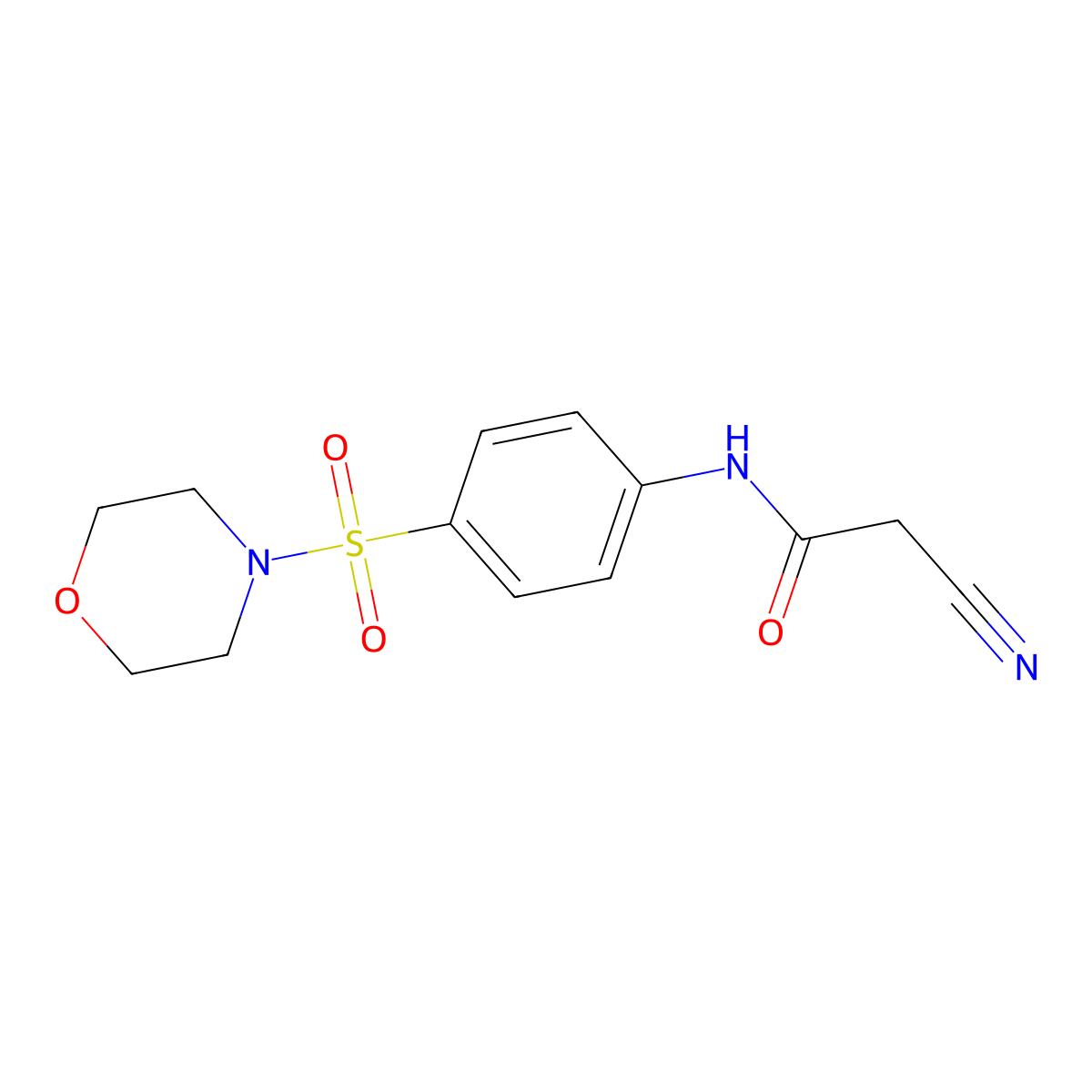 2-cyano-N-[4-(morpholin-4-ylsulfonyl)phenyl]acetamide molecular structure, CAS 379728-87-7