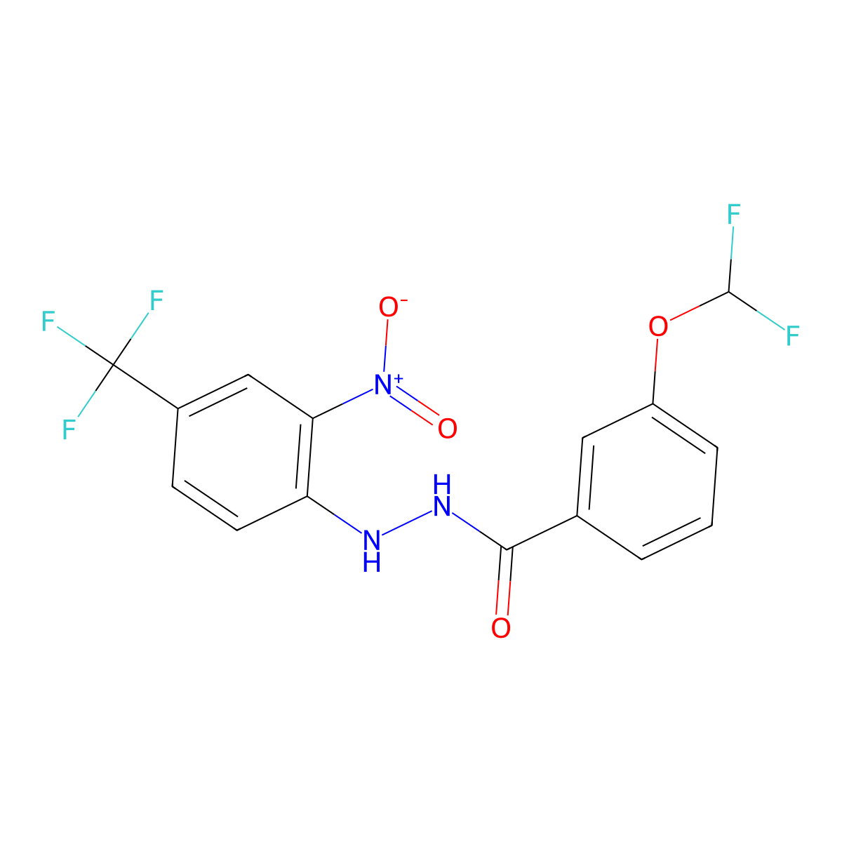 3-(difluoromethoxy)-N'-[2-nitro-4-(trifluoromethyl)phenyl]benzohydrazide molecular structure, CAS 379728-98-0