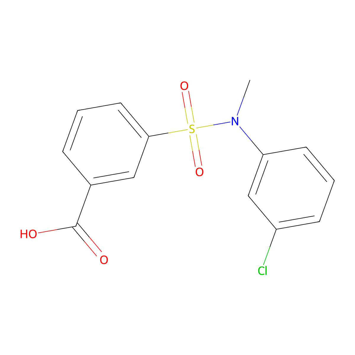 3-[(3-Chlorophenyl)(methyl)sulfamoyl]benzoic acid molecular structure, CAS 379729-06-3