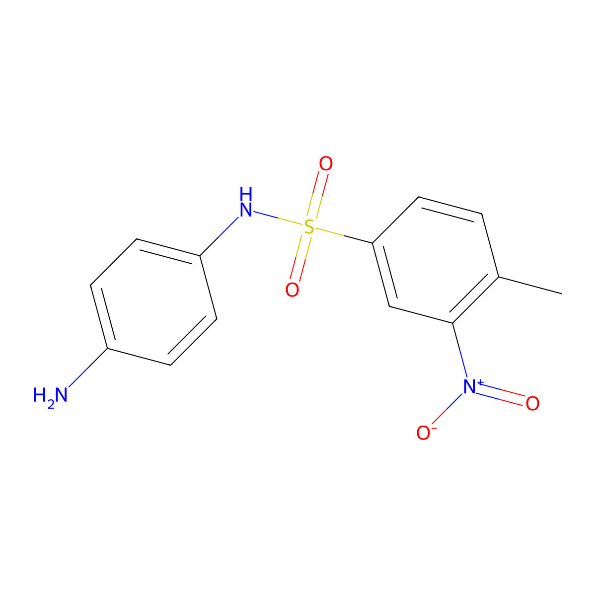 N-(4-aminophenyl)-4-methyl-3-nitrobenzene-1-sulfonamide molecular structure, CAS 379729-14-3