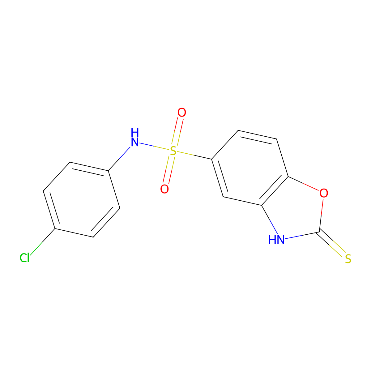 N-(4-chlorophenyl)-2-sulfanyl-1,3-benzoxazole-5-sulfonamide molecular structure, CAS 379729-37-0