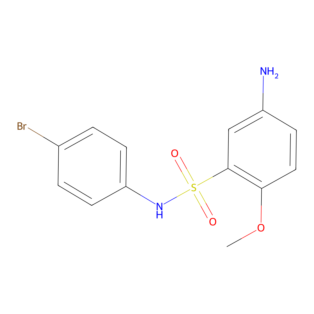 5-amino-N-(4-bromophenyl)-2-methoxybenzene-1-sulfonamide molecular structure, CAS 379729-38-1