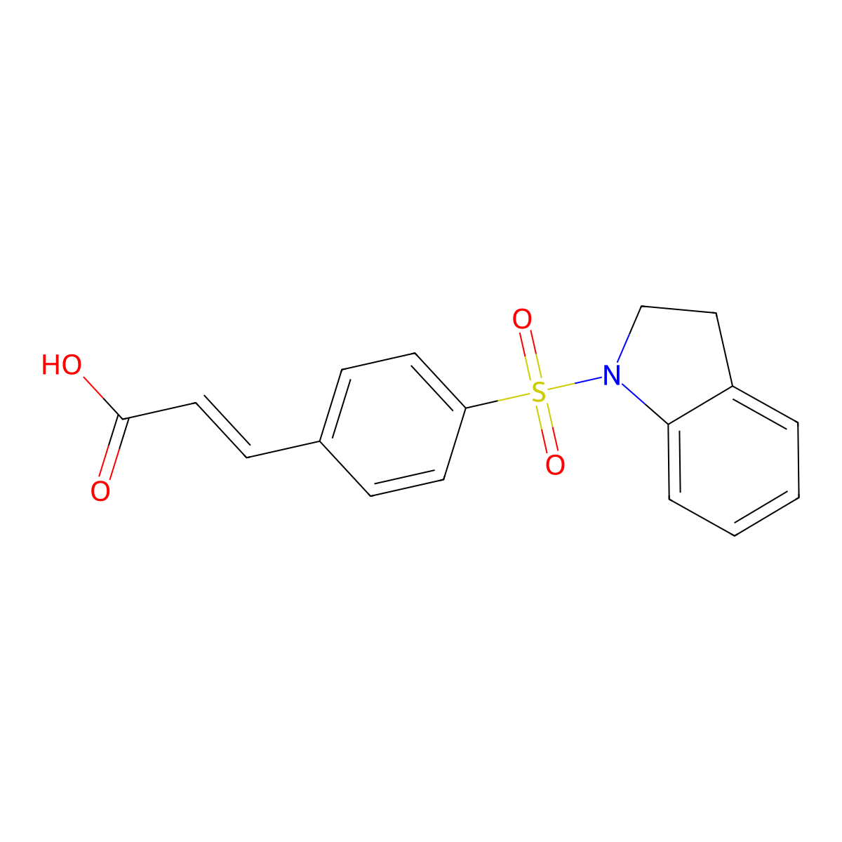 3-[4-(2,3-Dihydro-indole-1-sulfonyl)-phenyl]-acrylic acid molecular structure, CAS 379729-42-7