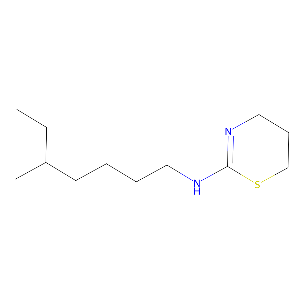 N-(5-methylheptyl)-5,6-dihydro-4H-1,3-thiazin-2-amine molecular structure, CAS 379729-44-9