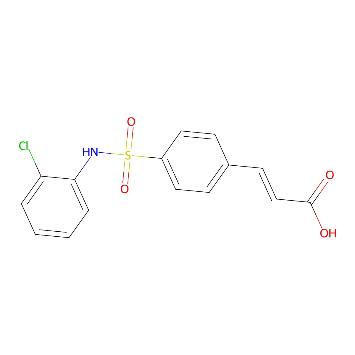 3-{4-[(2-Chlorophenyl)sulfamoyl]phenyl}prop-2-enoic acid molecular structure, CAS 379729-51-8