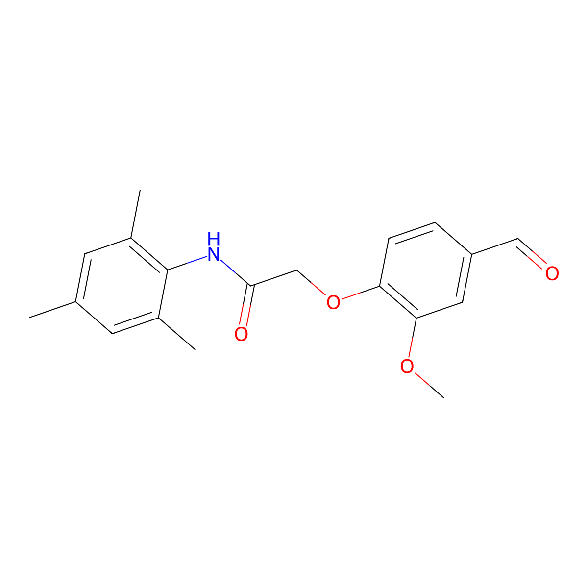 2-(4-formyl-2-methoxyphenoxy)-N-(2,4,6-trimethylphenyl)acetamide molecular structure, CAS 379729-54-1