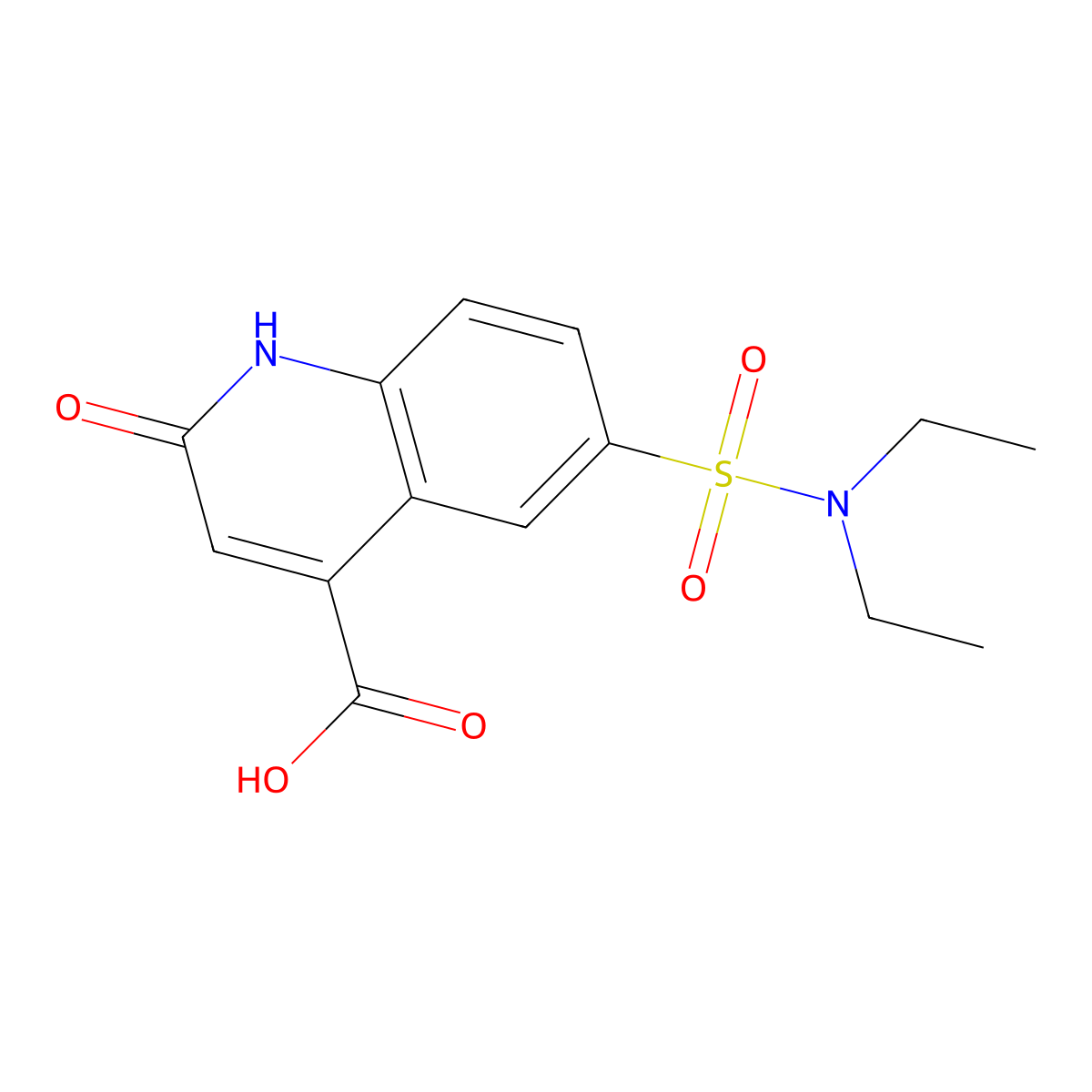 6-(Diethylsulfamoyl)-2-hydroxyquinoline-4-carboxylic acid molecular structure, CAS 379730-31-1