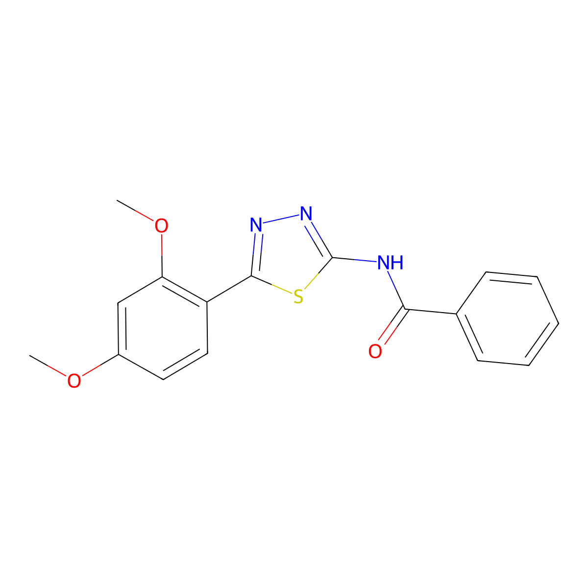 N-[5-(2,4-dimethoxyphenyl)-1,3,4-thiadiazol-2-yl]benzamide molecular structure, CAS 379730-56-0