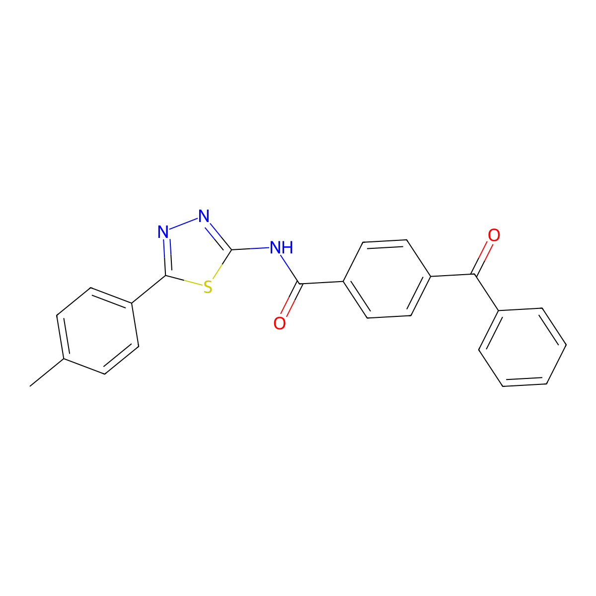 4-benzoyl-N-[5-(4-methylphenyl)-1,3,4-thiadiazol-2-yl]benzamide molecular structure, CAS 379730-67-3