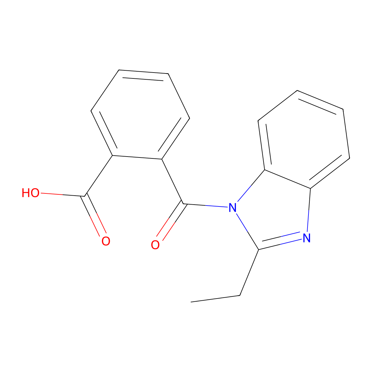 2-[(2-Ethylbenzimidazolyl)carbonyl]benzoic acid molecular structure, CAS 379731-05-2