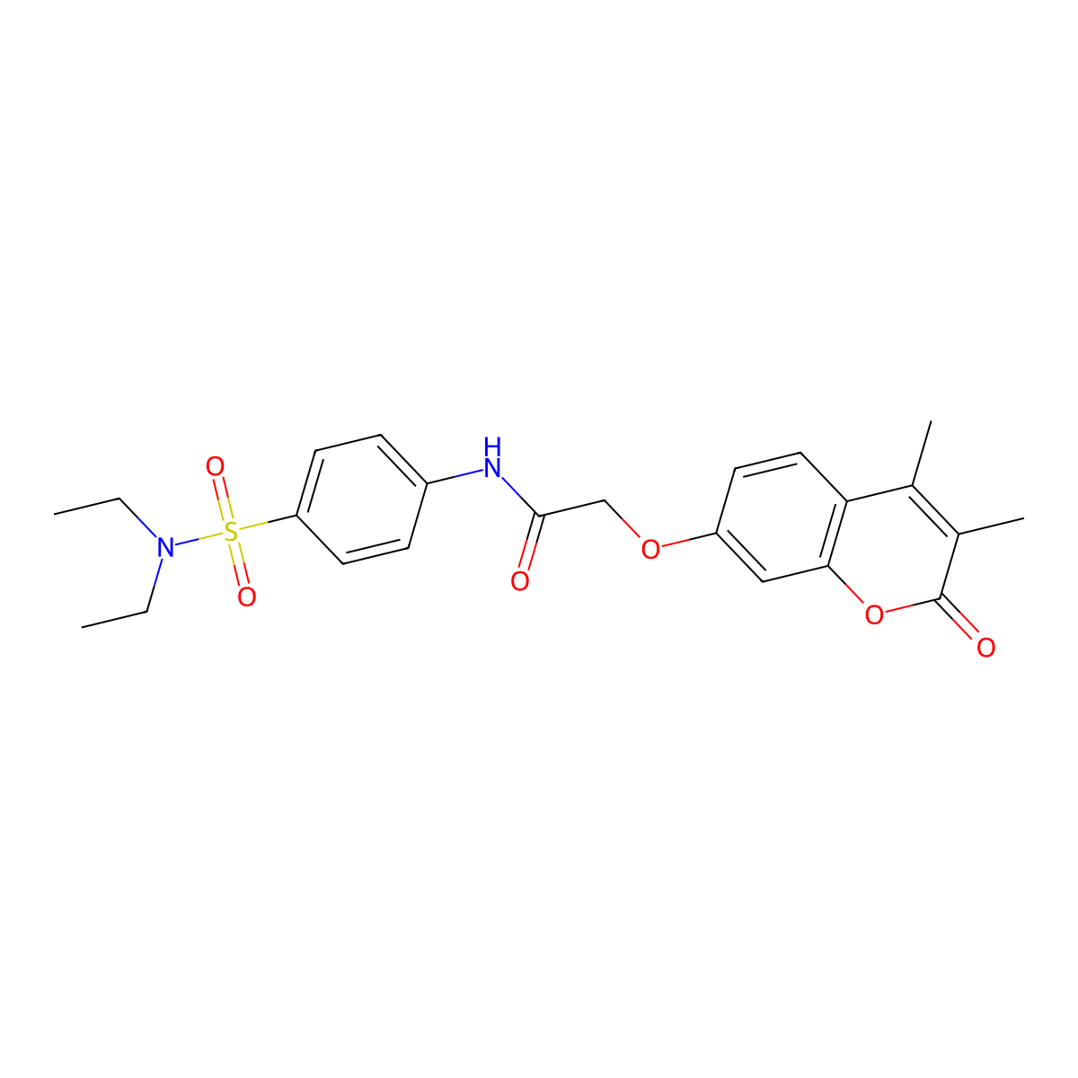 N-[4-(diethylsulfamoyl)phenyl]-2-[(3,4-dimethyl-2-oxo-2H-chromen-7-yl)oxy]acetamide molecular structure, CAS 379731-46-1