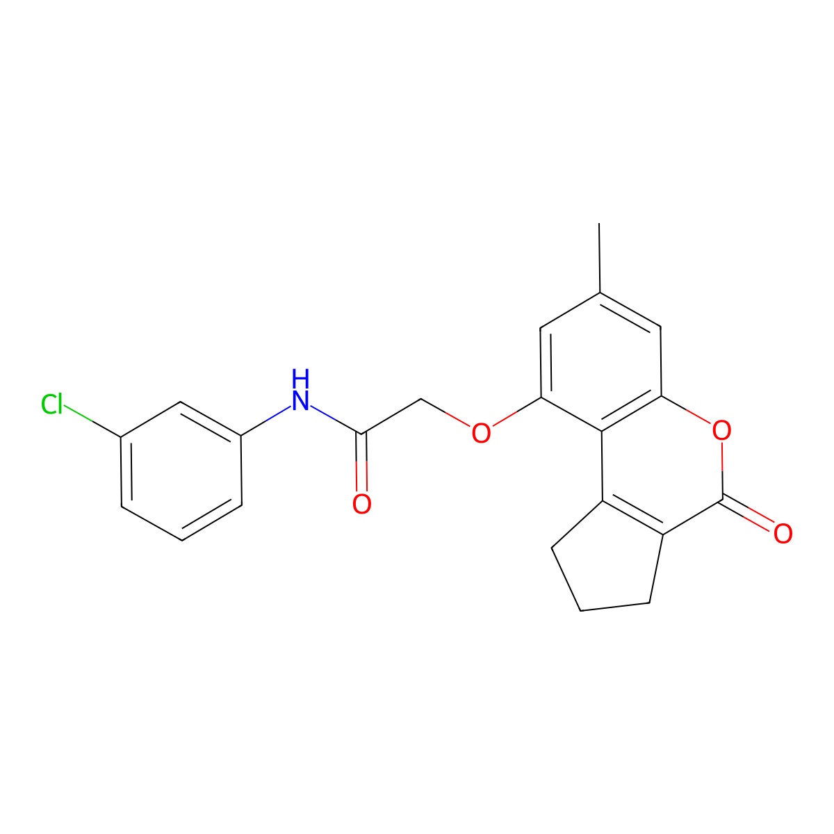 N-(3-chlorophenyl)-2-({7-methyl-4-oxo-1H,2H,3H,4H-cyclopenta[c]chromen-9-yl}oxy)acetamide molecular structure, CAS 379731-48-3