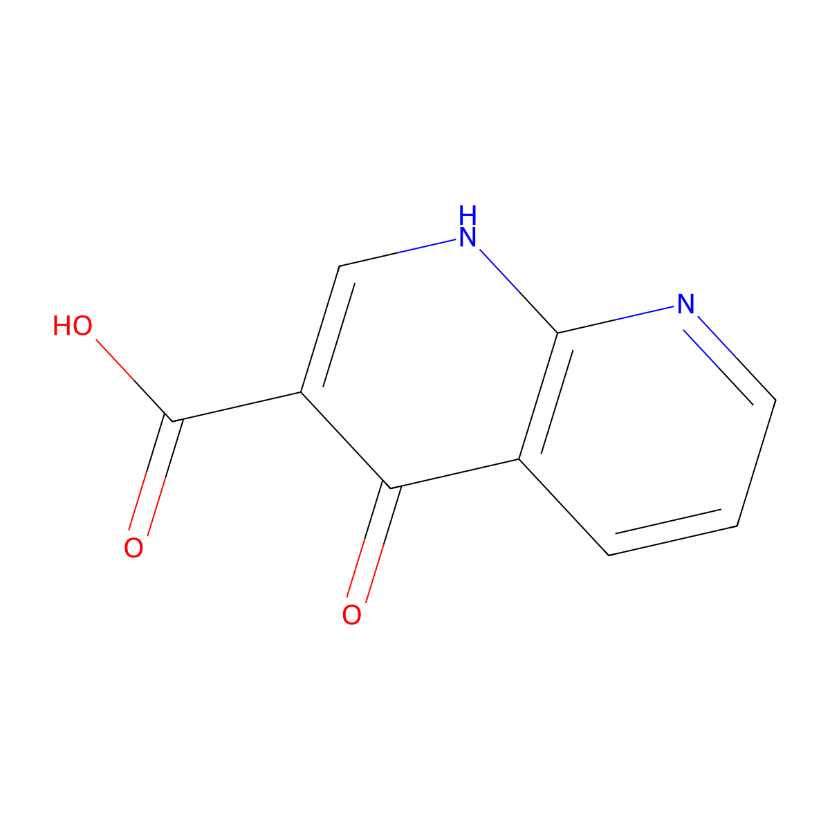 4-Oxo-1,4-dihydro-1,8-naphthyridine-3-carboxylic acid molecular structure, CAS 37976-17-3