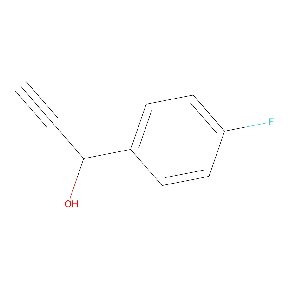 1-(4-Fluorophenyl)prop-2-yn-1-ol molecular structure, CAS 3798-61-6