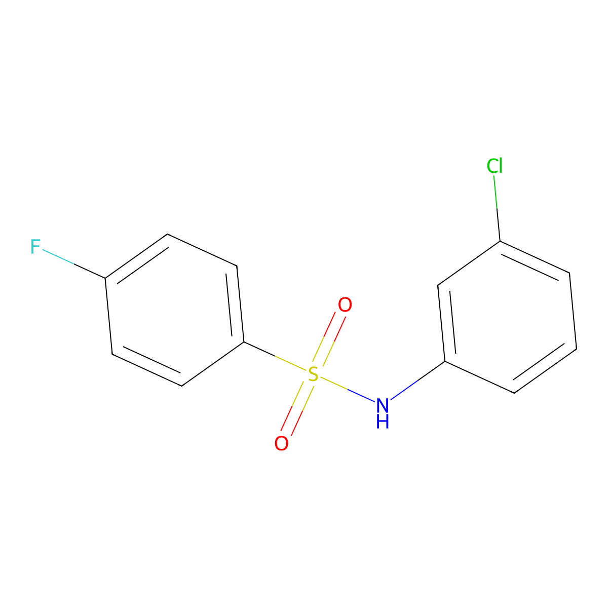 N-(3-chlorophenyl)-4-fluorobenzenesulfonamide molecular structure, CAS 3798-82-1