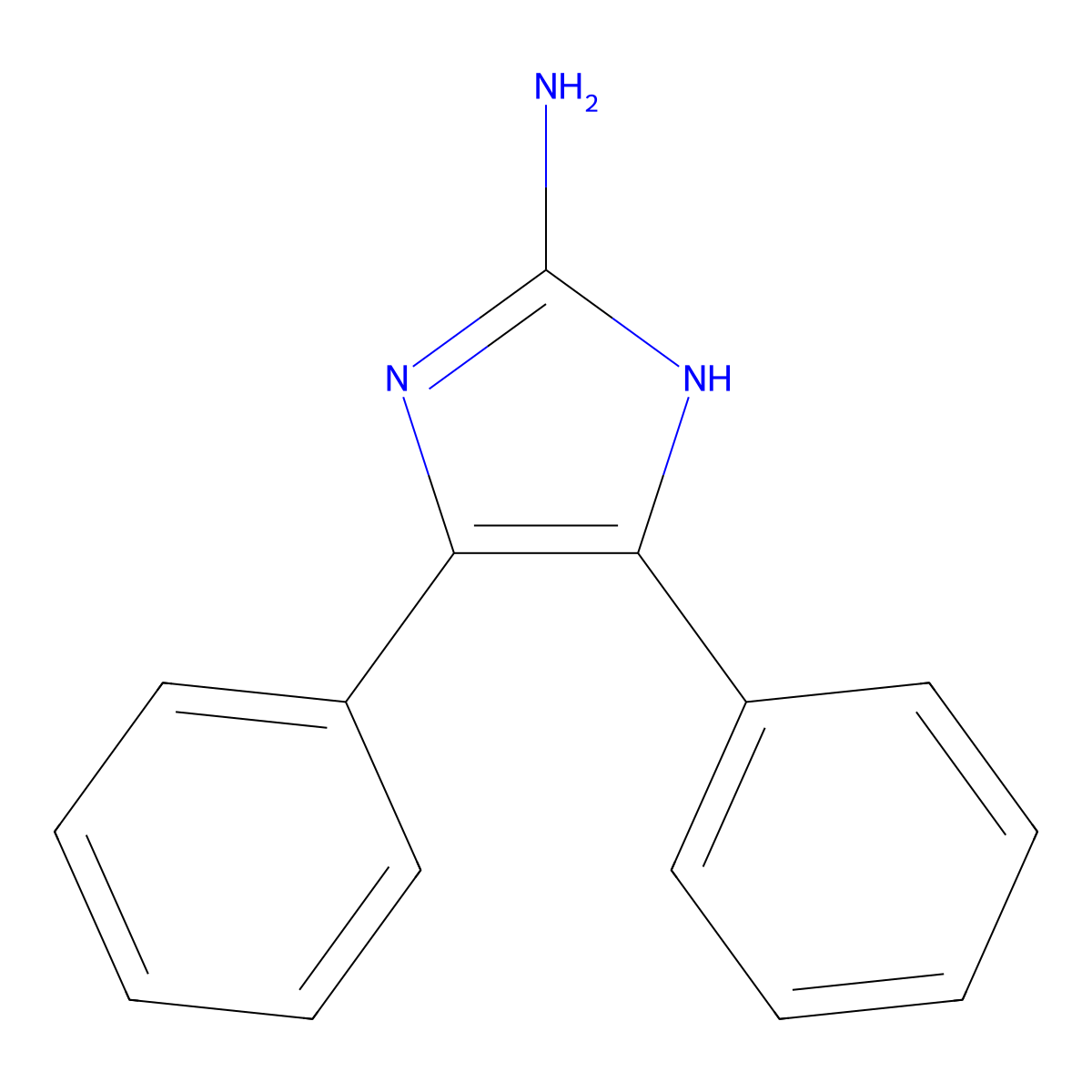 1H-Imidazol-2-amine, 4,5-diphenyl- molecular structure, CAS 37980-29-3