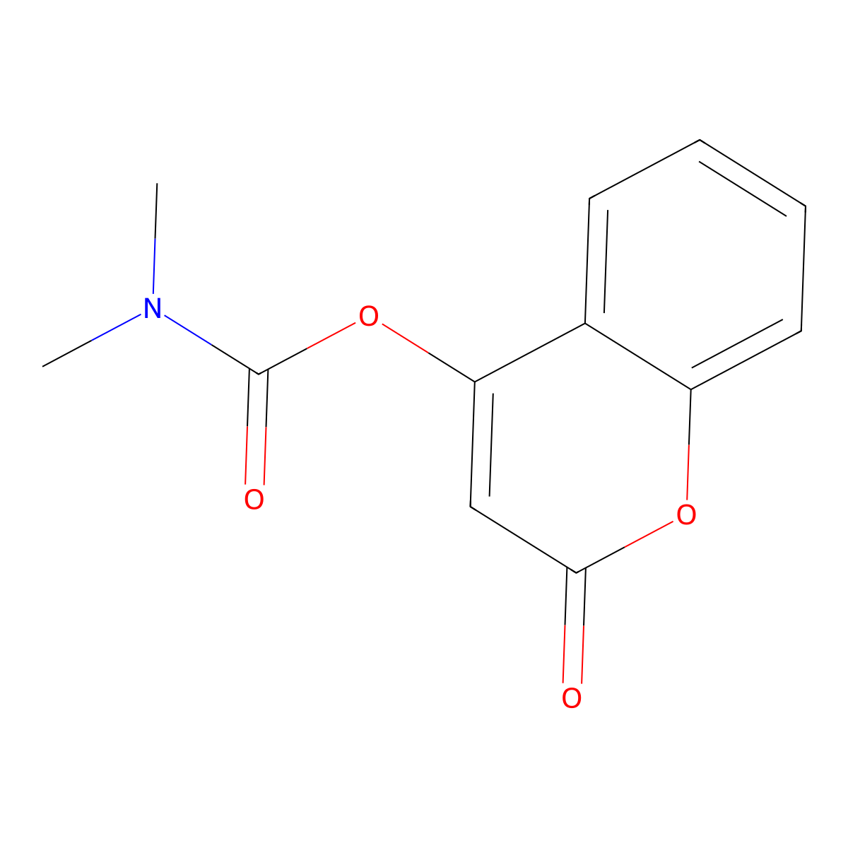 (2-oxochromen-4-yl) N,N-dimethylcarbamate molecular structure, CAS 37982-60-8