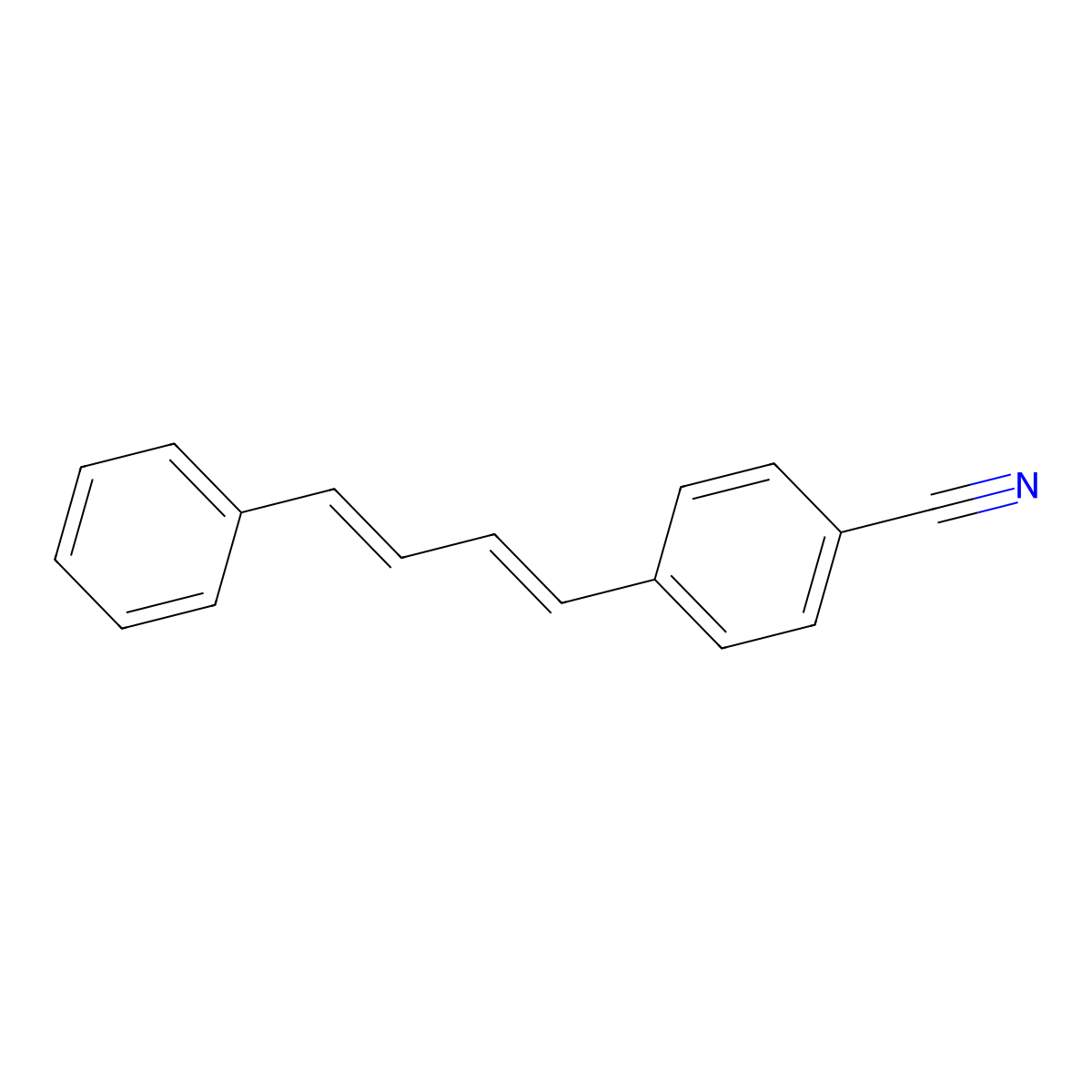 4-(4-Phenyl-1,3-butadienyl)benzonitrile molecular structure, CAS 37985-14-1