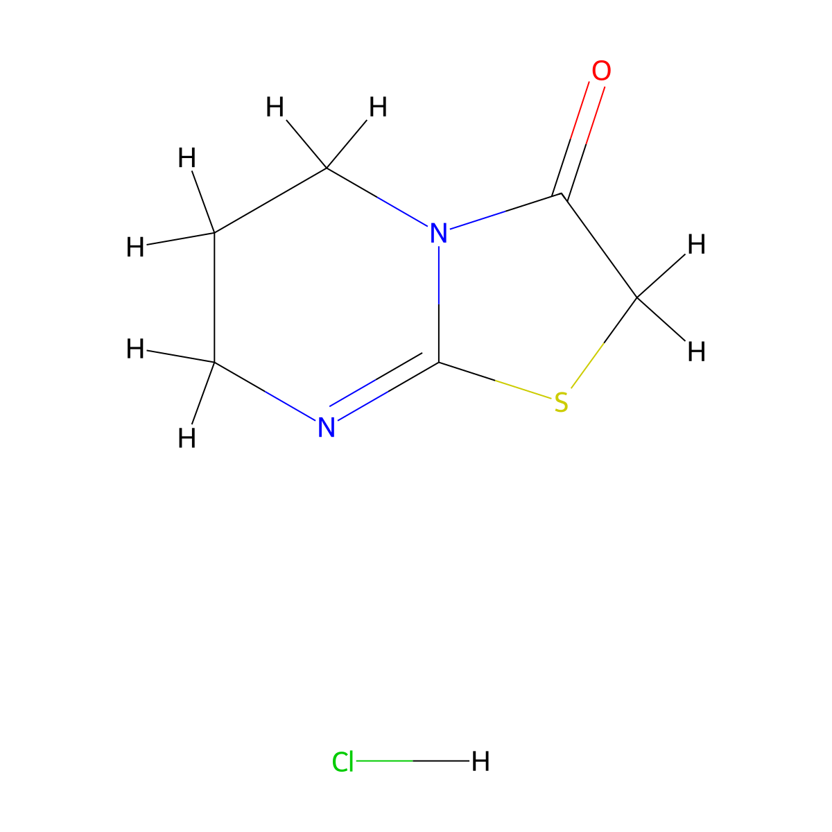 2H,3H,5H,6H,7H-[1,3]thiazolo[3,2-a]pyrimidin-3-one hydrochloride molecular structure, CAS 37985-49-2