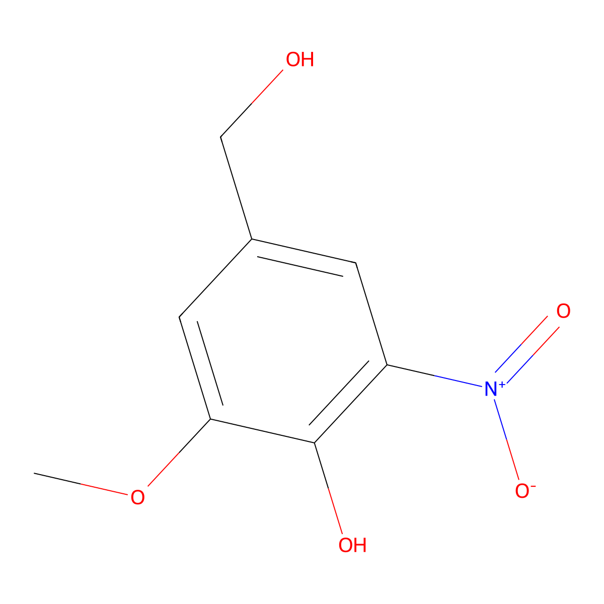4-(Hydroxymethyl)-2-methoxy-6-nitrophenol molecular structure, CAS 37987-22-7