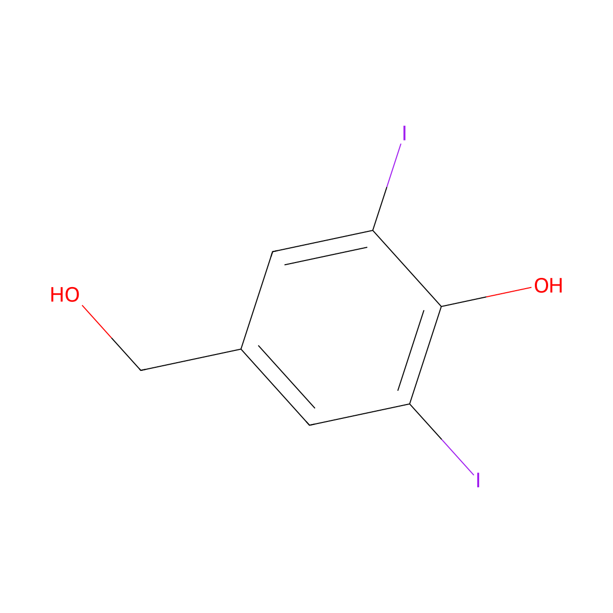 4-(Hydroxymethyl)-2,6-diiodophenol molecular structure, CAS 37987-26-1