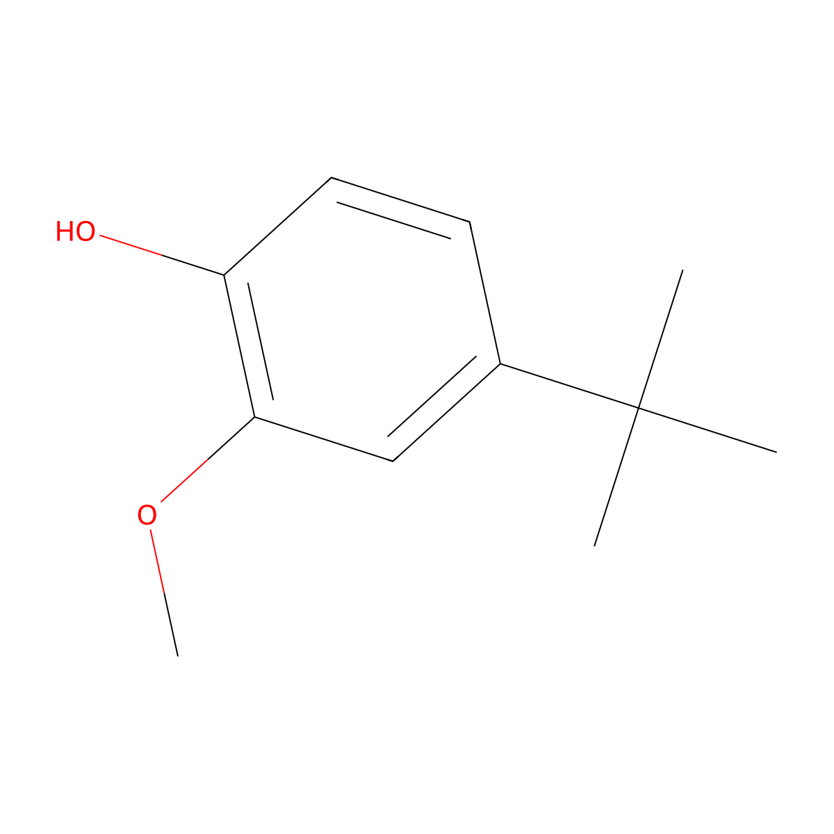 4-Tert-butyl-2-methoxyphenol molecular structure, CAS 37987-27-2