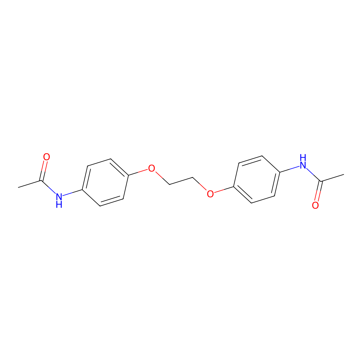 N1-(4-{2-[4-(acetylamino)phenoxy]ethoxy}phenyl)acetamide molecular structure, CAS 37988-01-5