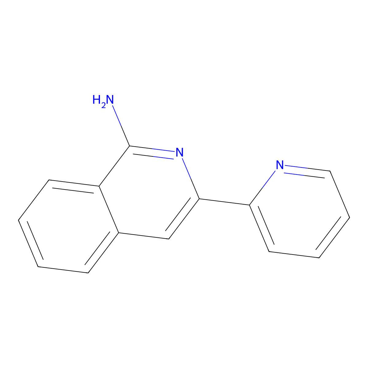 Isoquinoline, 1-amino-3-(2-pyridyl)- molecular structure, CAS 37989-04-1