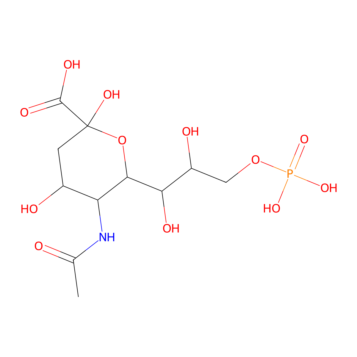 5-N-Acetyl-9-O-phospho-neuraminic acid molecular structure, CAS 37992-17-9