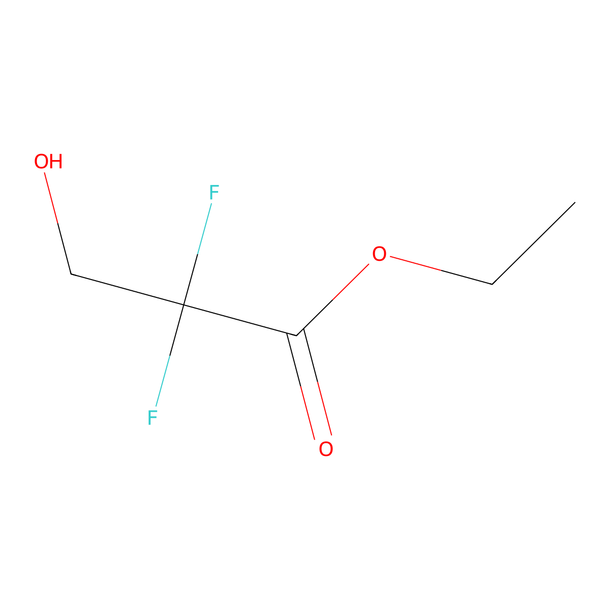 Ethyl 2,2-difluoro-3-hydroxypropanoate molecular structure, CAS 380-41-6