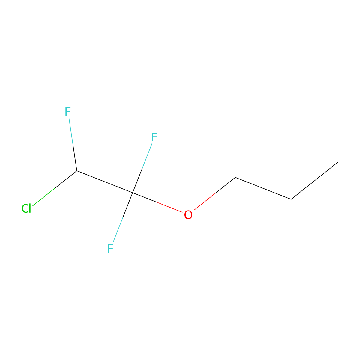 1-(2-Chloro-1,1,2-trifluoroethoxy)propane molecular structure, CAS 380-43-8