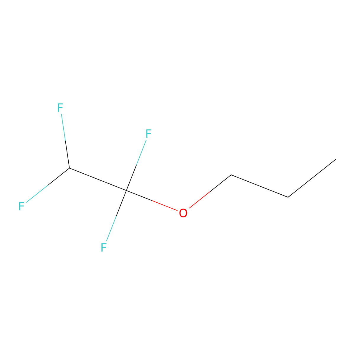 Propyl 1,1,2,2-tetrafluoroethyl ether molecular structure, CAS 380-48-3