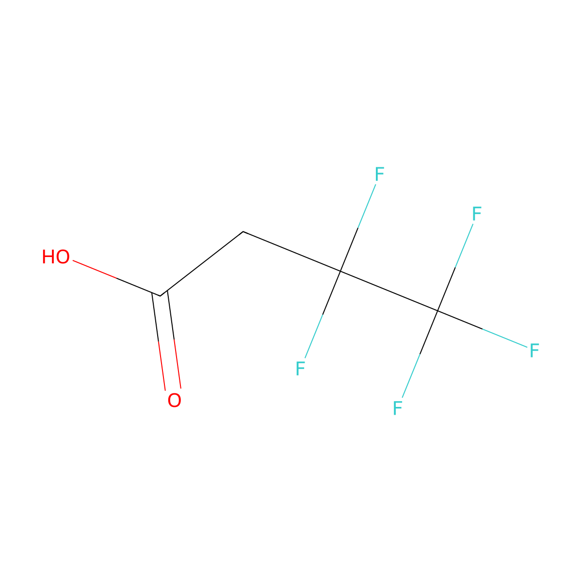 3,3,4,4,4-pentafluorobutanoic Acid molecular structure, CAS 380-60-9