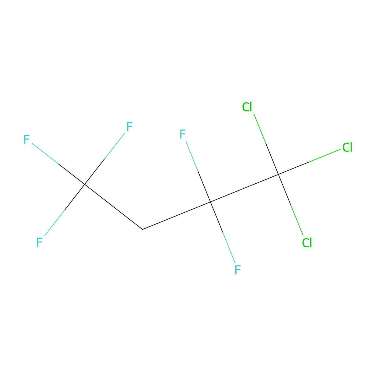 1,1,1-Trichloro-2,2,4,4,4-pentafluorobutane molecular structure, CAS 380-63-2
