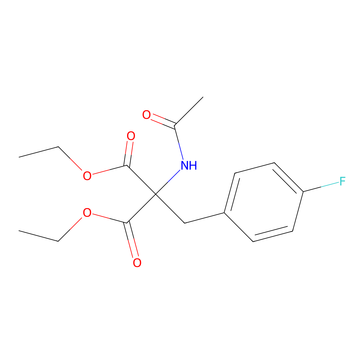 Diethyl (acetylamino)(4-fluorobenzyl)propanedioate molecular structure, CAS 380-71-2