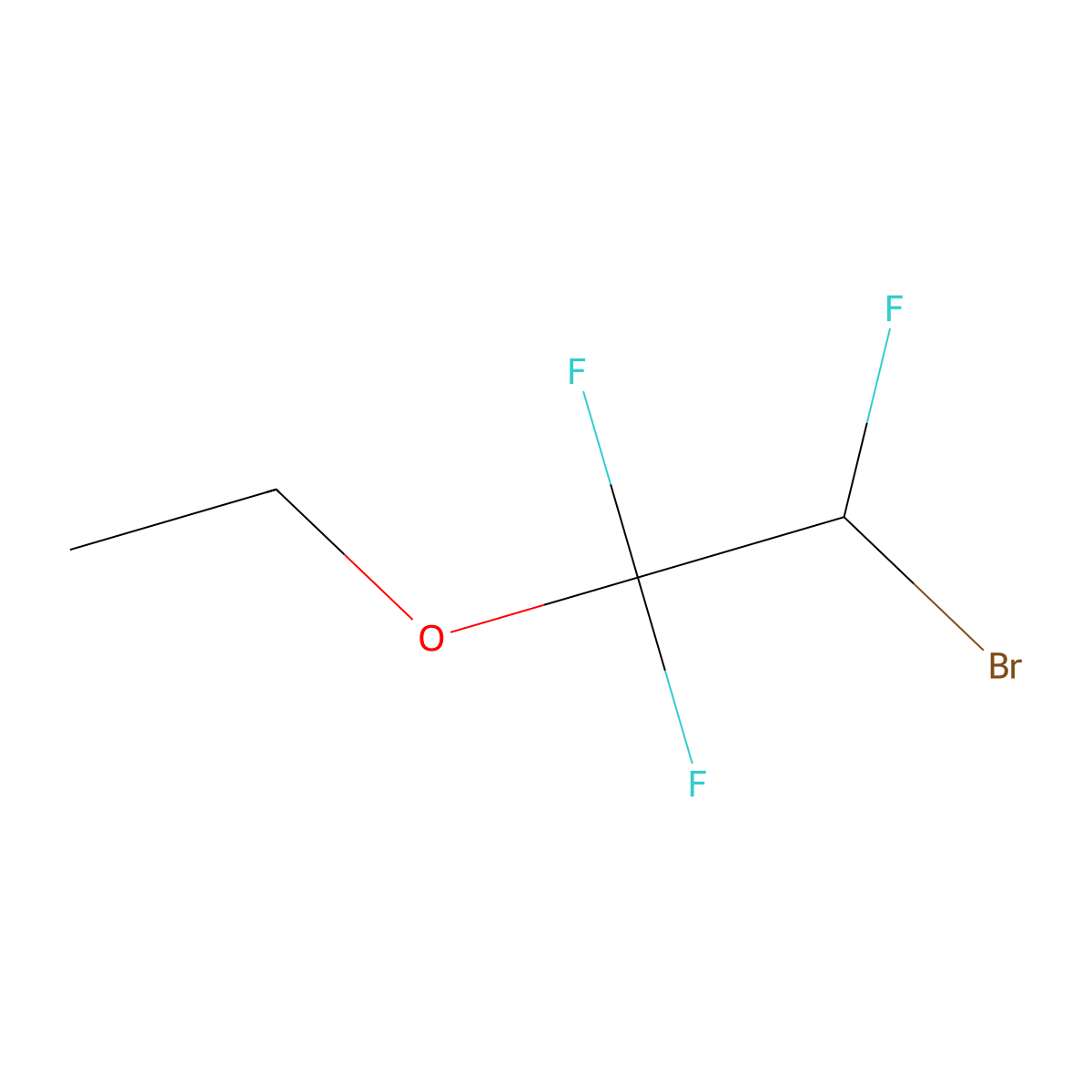 2-Bromo-1,1,2-trifluoroethyl ethyl ether molecular structure, CAS 380-78-9