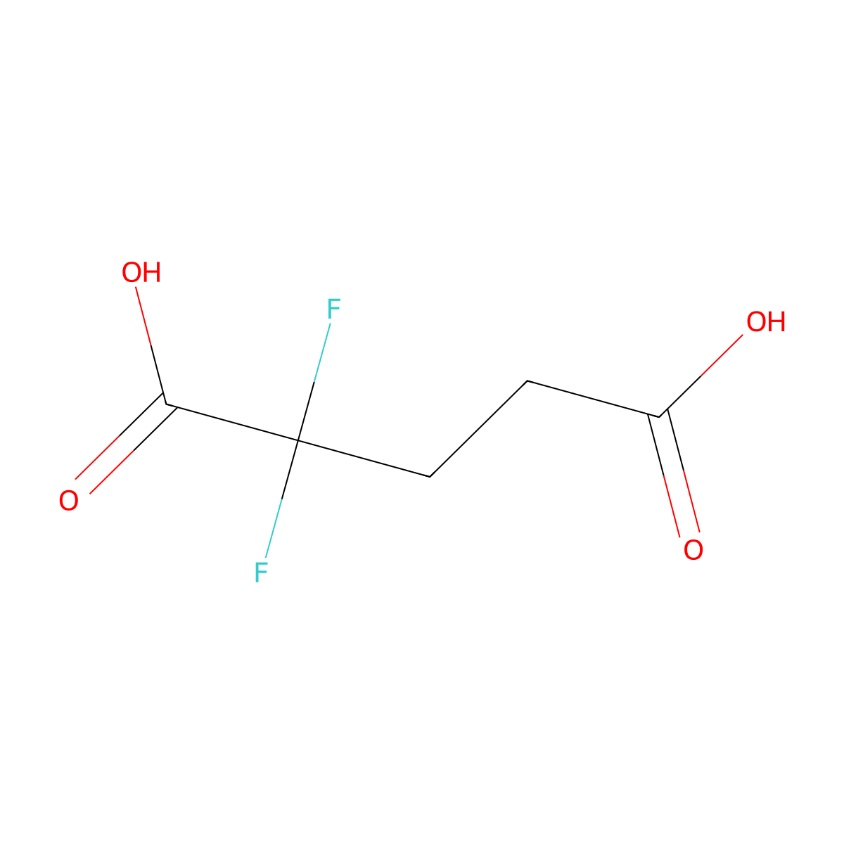 2,2-Difluoropentanedioic acid molecular structure, CAS 380-86-9
