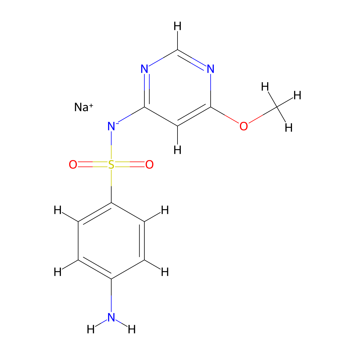 Sulfamonomethoxine Sodium molecular structure, CAS 38006-08-5