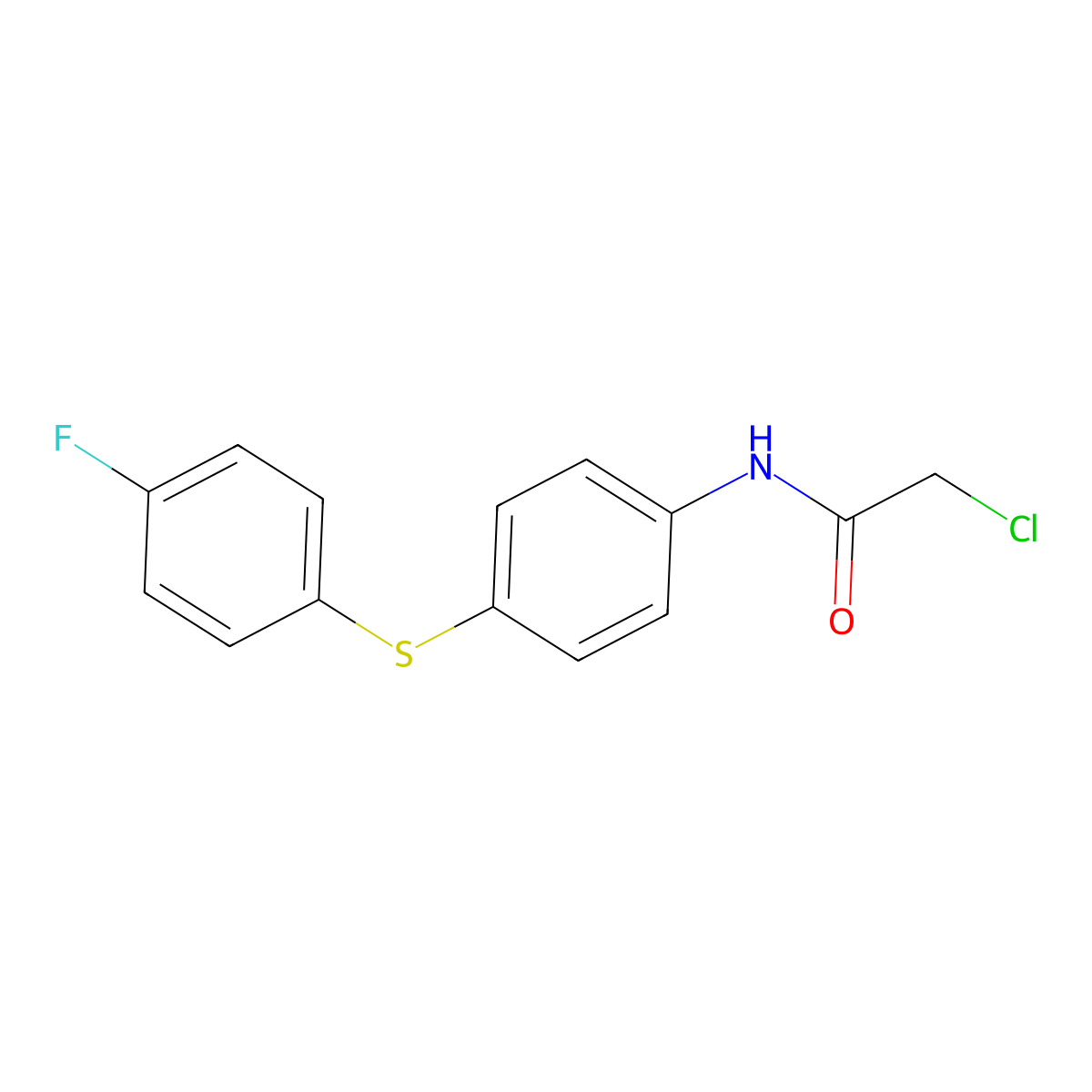 2-chloro-N-{4-[(4-fluorophenyl)sulfanyl]phenyl}acetamide molecular structure, CAS 38007-79-3