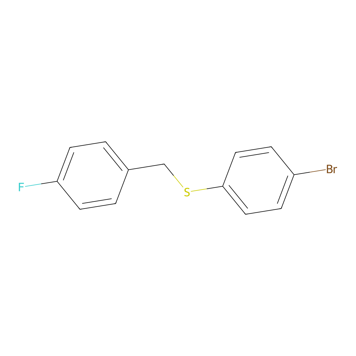 4-Bromophenyl 4-fluorobenzyl sulfide molecular structure, CAS 3801-46-5