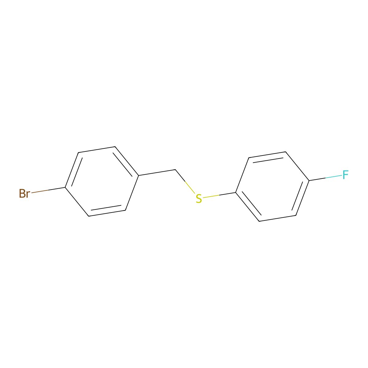 (4-Bromobenzyl)(4-fluorophenyl)sulfane molecular structure, CAS 3801-47-6