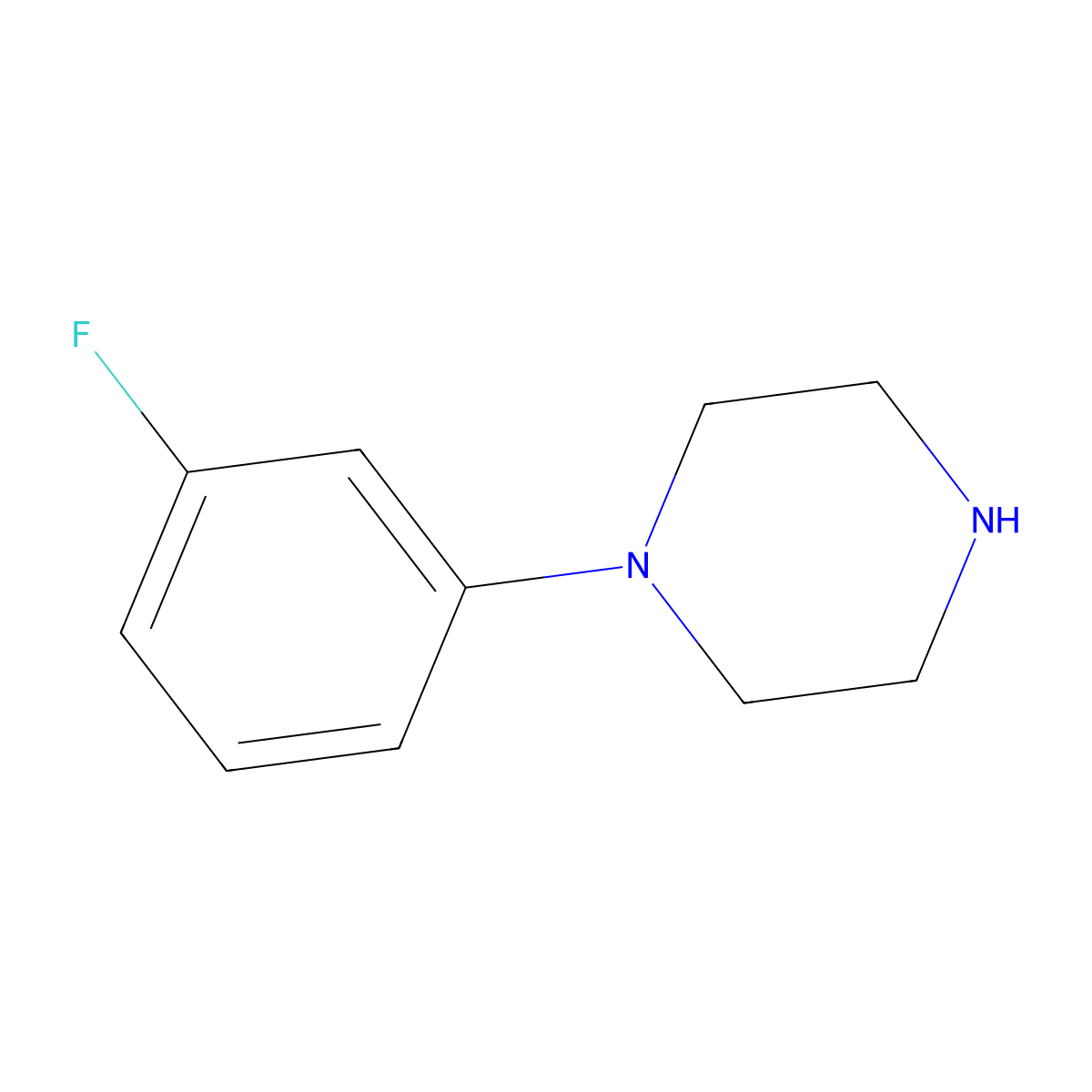 1-(3-Fluorophenyl)piperazine molecular structure, CAS 3801-89-6
