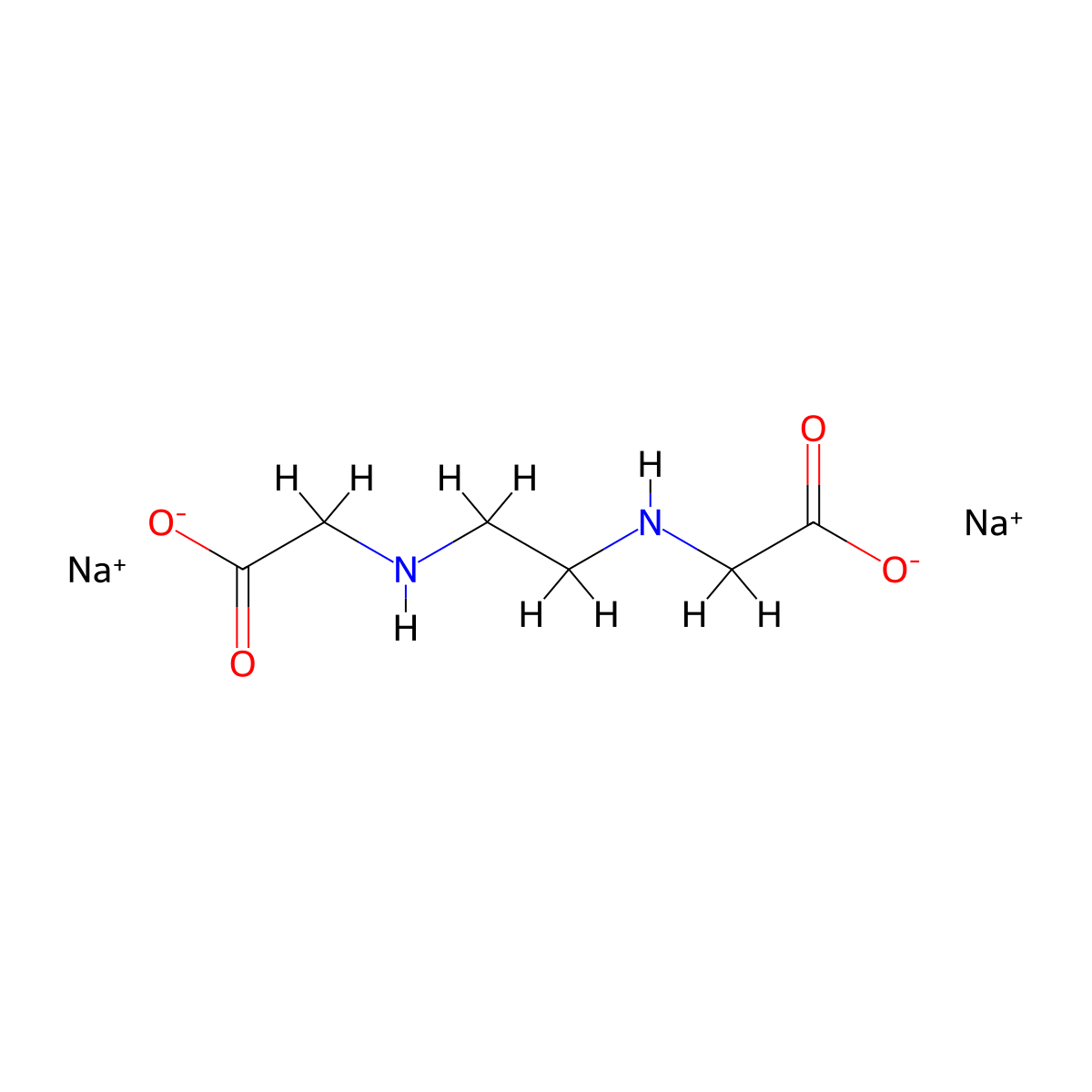 Disodium ethylenediaminediacetate molecular structure, CAS 38011-25-5